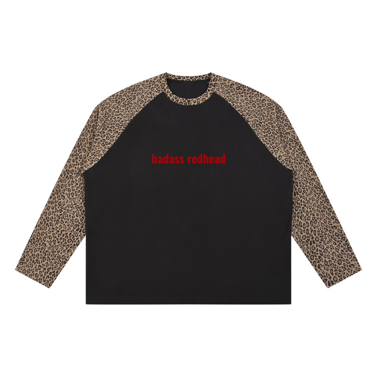 Badass Redhead Unisex Leopard Sleeve T-Shirt