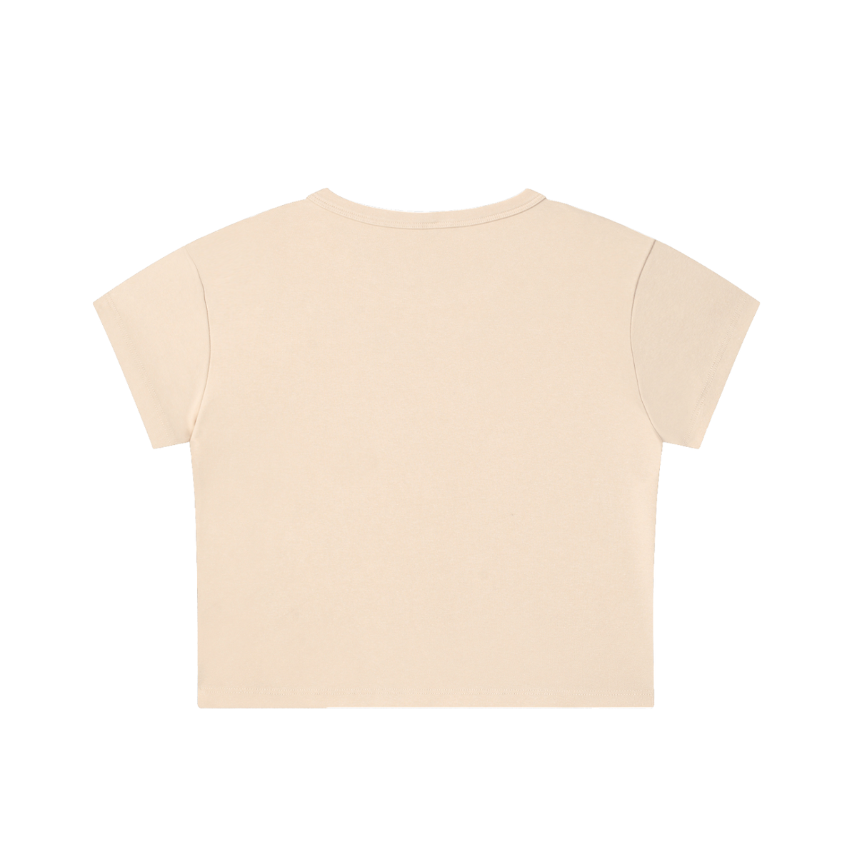 Beige back of t-shirt on a white background