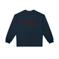 Back view of oversized crewneck sweatshirt with ribbed hem detail