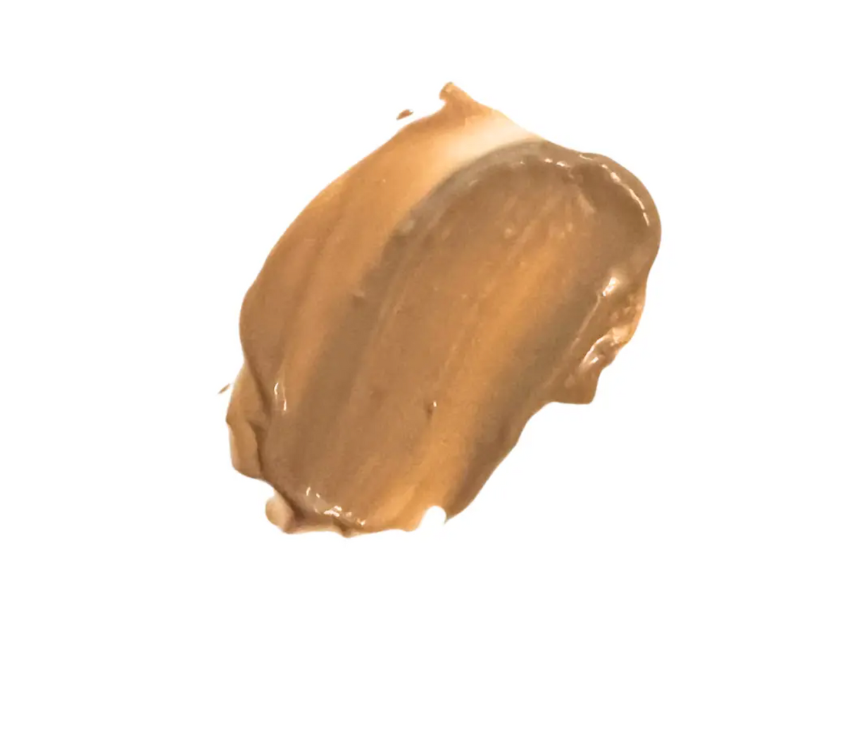 Beige neutral sunscreen makeup swatch on a white background