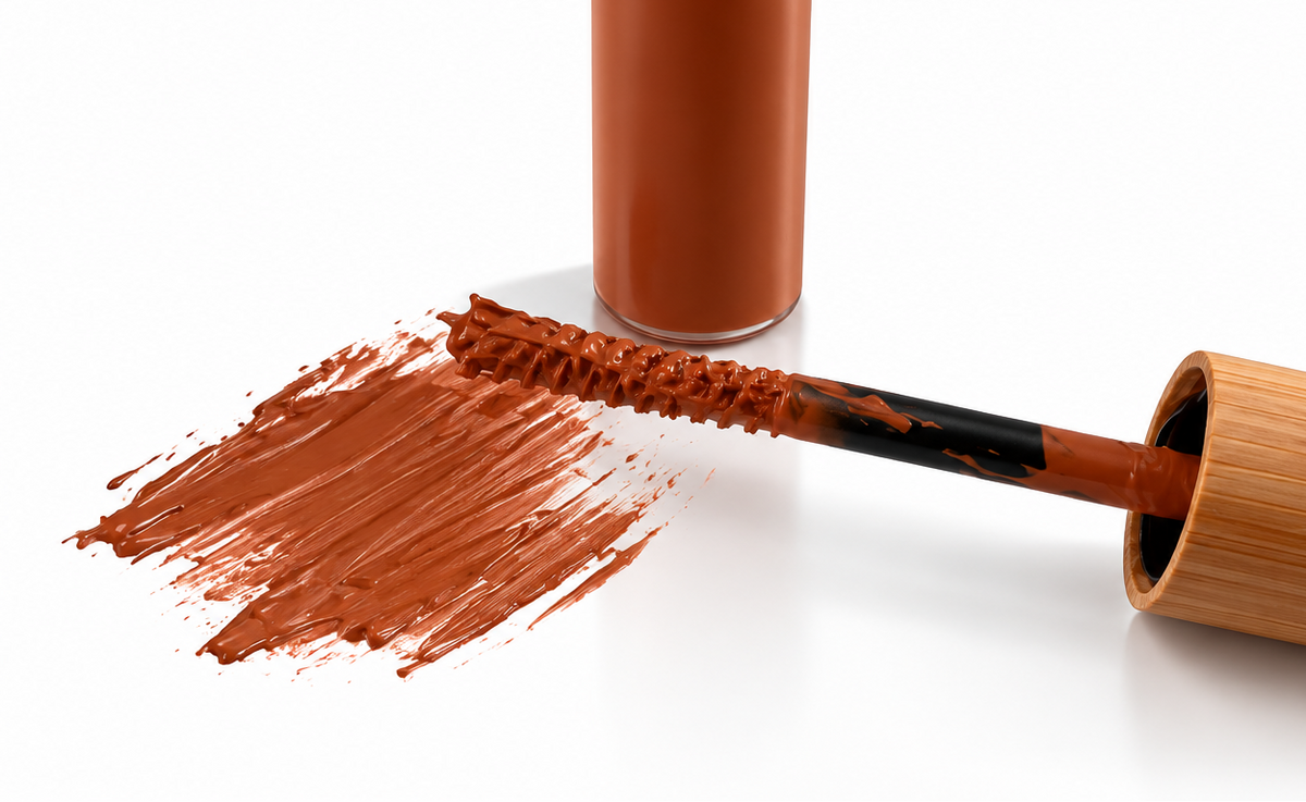 Oroux strawberry blonde eyebrow gel close up swatch