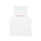 redhead goddess cropped tank top in white