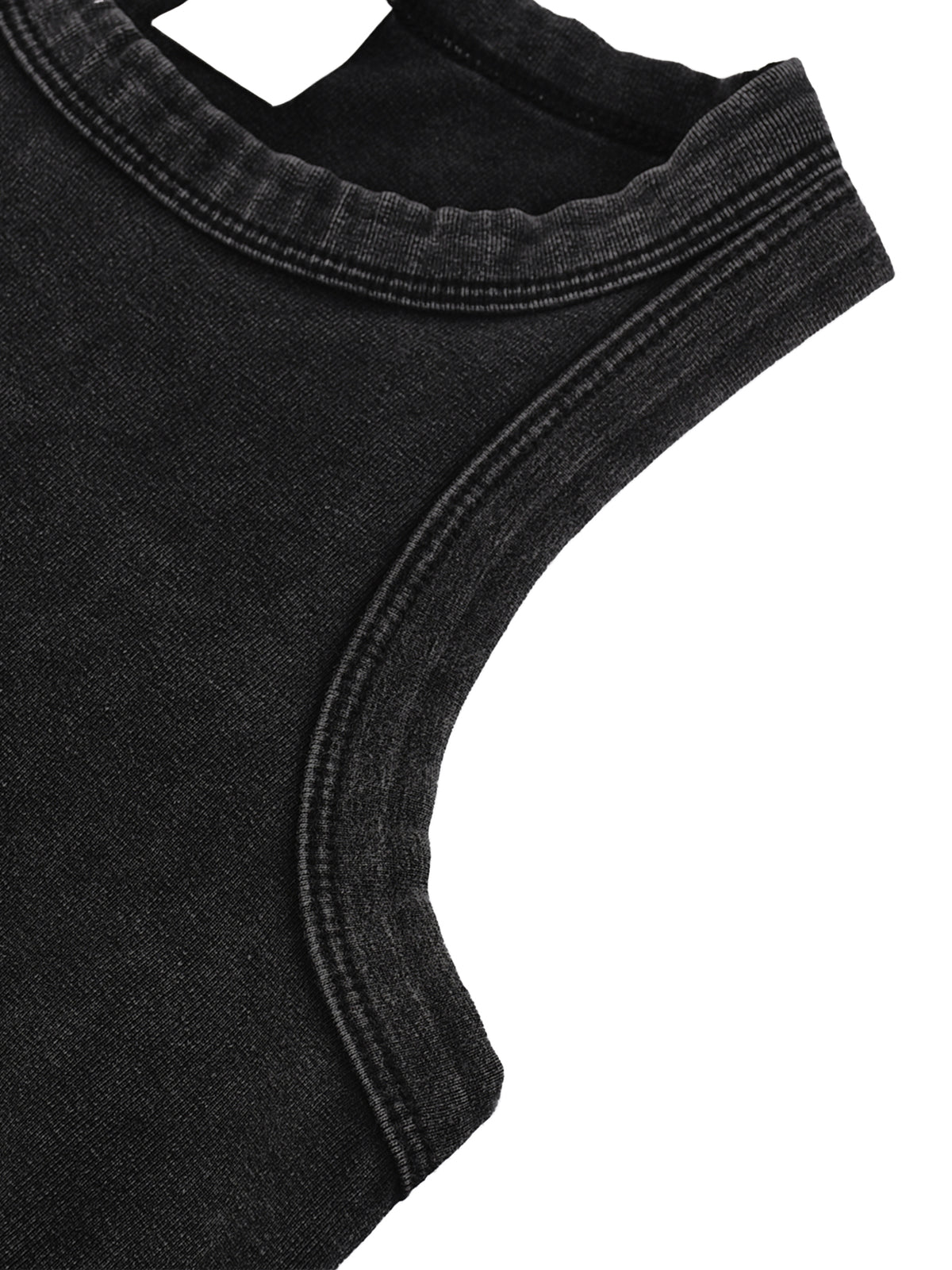 black tank top up close detail